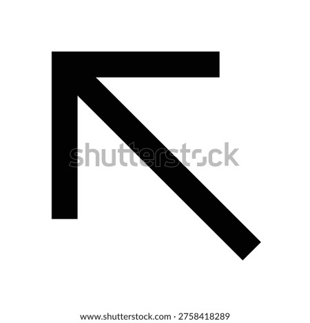Top left diagonal arrow icon for directional control, UI transitions, or corner navigation. Perfect for apps, dashboards, or websites using bold, sharp, line-style interface elements.