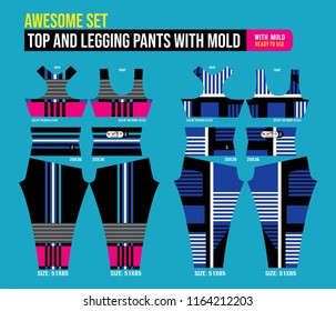 top and legging pants set,  ready to use,fashion illustration vector