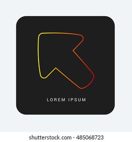 Top let arrow Red & Orange gradient attractive line thin icon / logo design
