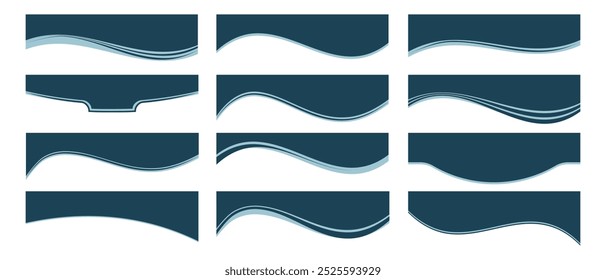 Top Letterhead Divider Templates, Business Separator Footer Illustration Set