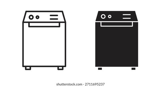 Top load washer icon concept outline symbol design. Simple element illustration.