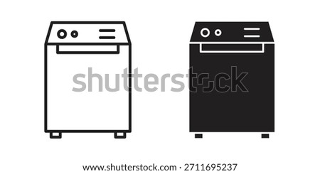 Top load washer icon concept outline symbol design. Simple element illustration.
