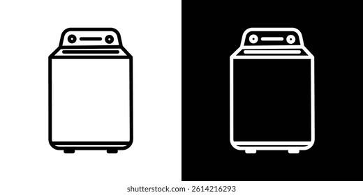 Top load washer icon outline collection for web design