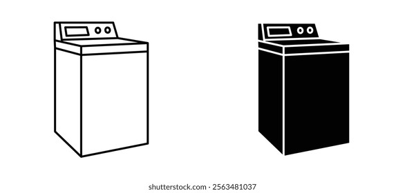 Top load washer icons in outline and fill. vector illustration for ui.