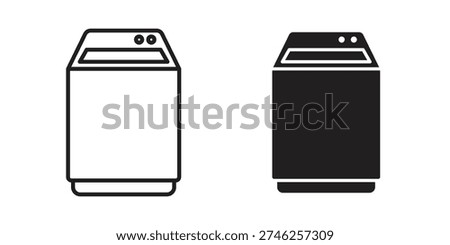 Top load washer icons suitable for infographics, websites and print media and interfaces. Line vector icon.