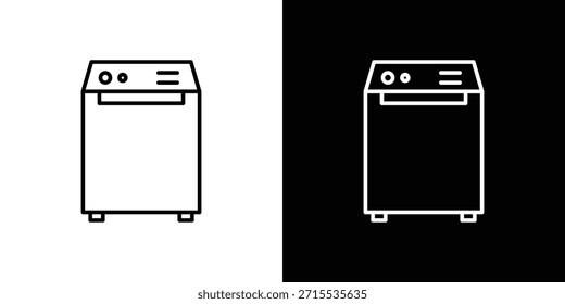 Iconos de lavadora de carga superior para Elementos de interfaz de usuario. Ilustración vectorial de alta calidad.