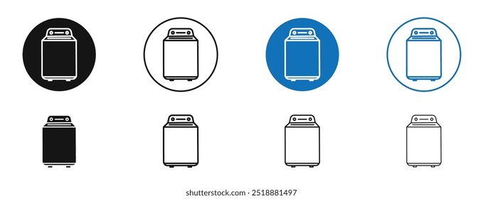 Top load washer vector icon in black and blue colors