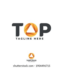 Logotipo superior con letra O y flecha apuntando hacia arriba