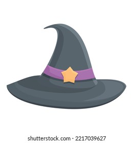 Top magic icon cartoon vector. Magician hat. Trick star