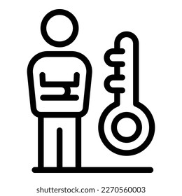Top manager key icon outline vector. Company strategy. Project report