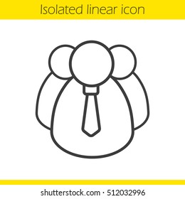 Top manager linear icon. Boss. Thin line illustration. Business team leader contour symbol. Vector isolated outline drawing