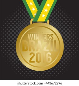 Top Medal Winner 2016 Sport Competition Concept Vector Illustration
