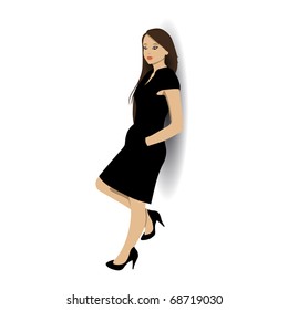 top model girl vector illustration