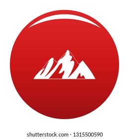 Top of mountain icon. Simple illustration of top of mountain vector icon for any design red