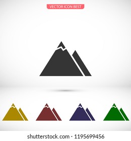 Top of mountain icon vector