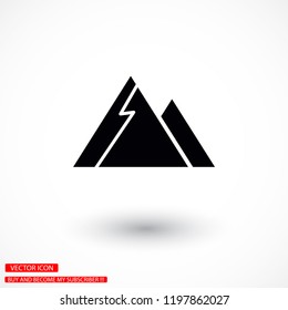 Top of mountain icon vector