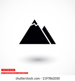 Top of mountain icon vector