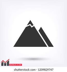 Top of mountain icon vector