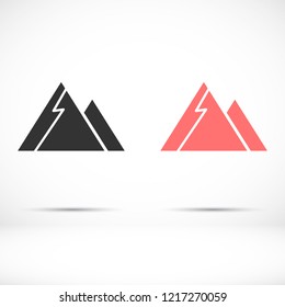 Top of mountain icon vector