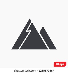 Top of mountain icon vector