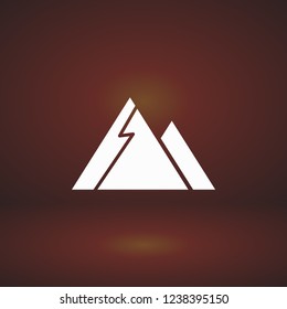 Top of mountain icon vector