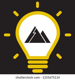 Top of mountain icon vector