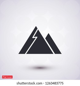 Top of mountain icon vector