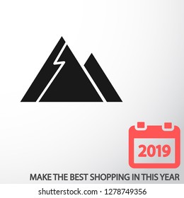 Top of mountain icon vector