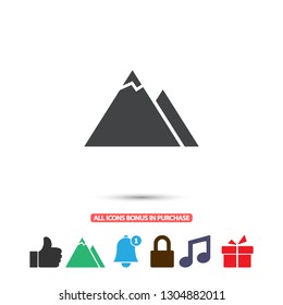Top of mountain icon vector