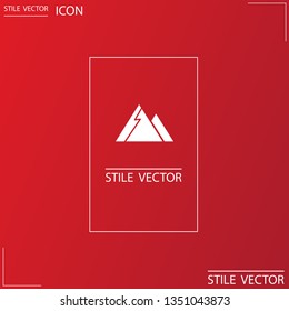 Top of mountain icon vector