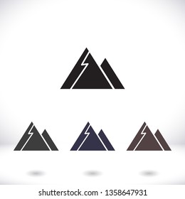 Top of mountain icon vector