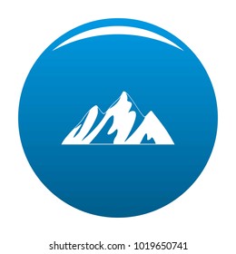 Top of mountain icon vector blue circle isolated on white background 
