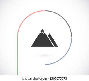 Top of mountain icon vector. lorem ipsum Flat Design JPG