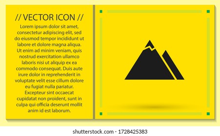 Top of mountain icon vector. lorem ipsum Flat Design JPG