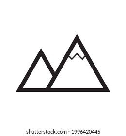 Top of mountain icon vector on white backround
