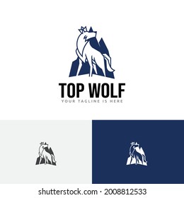 Top Mountain King Crown Wolf Alpha Logo