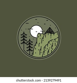 cima de la montaña con arte monolino