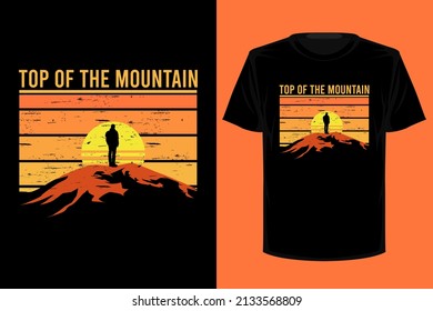 Top of the mountain retro vintage t shirt design