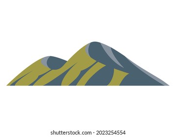 Top mountains hill peaks vector logo silhouette illustration. Outdoor isolated sun landscape icon element. Nature travel, climbing, camping, tourism, hiking hills poster design badge.
