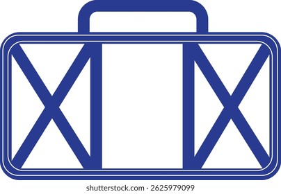 Top nose blue suitcase icon