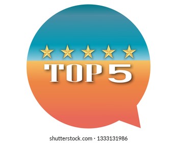 Top Number 5 icon.Vector