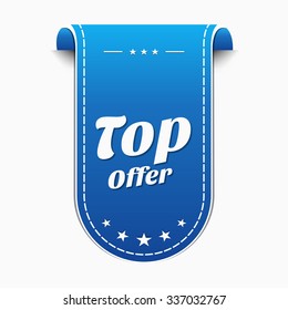 Top Offer Blue Vector Icon Design