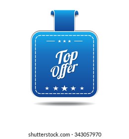 Top Offer Blue Vector Icon Design