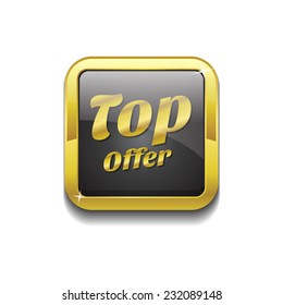 Top Offer Gold Vector Icon Button