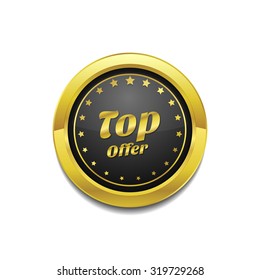 Top Offer Golden Vector Icon Button