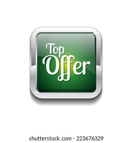 Top Offer Green Vector Icon Button