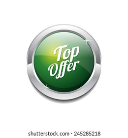 Top Offer Green Vector Icon Button