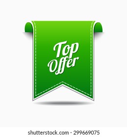 Top Offer Green Vector Icon Design