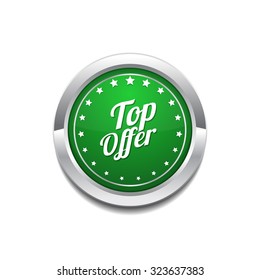 Top Offer Green Vector Icon Button