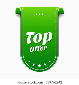Top Offer Green Vector Icon Design